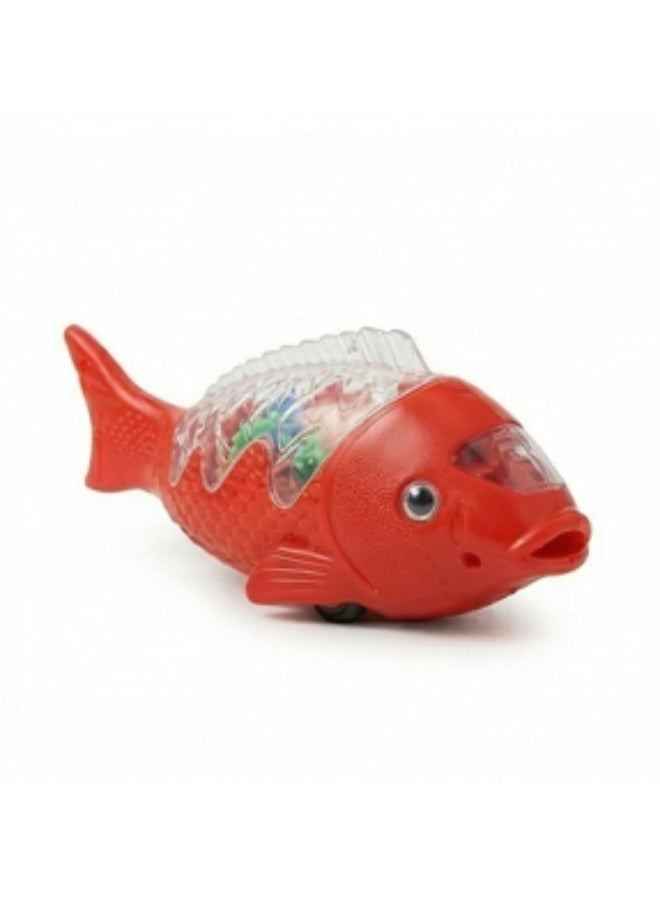 TOY GARDEN Baby Fish Rolling Toy with Lights – Colorful Moving Fish Toy on Wheels for Toddlers, Small Size, Light-Up Fun - Image 2