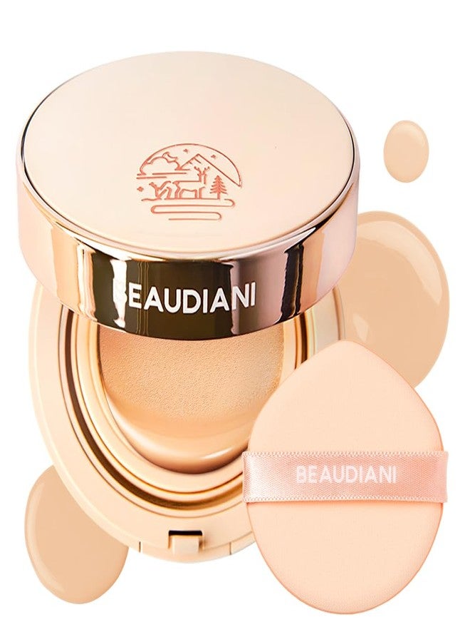BEAUDIANI Mesh tight up cushion foundation 02, light/medium beige, Korean compact foundation, natural coverage, glow, sweat proof makeup, long lasting, all skin type - Image 1