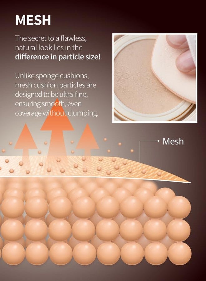BEAUDIANI Mesh tight up cushion foundation 02, light/medium beige, Korean compact foundation, natural coverage, glow, sweat proof makeup, long lasting, all skin type - Image 3