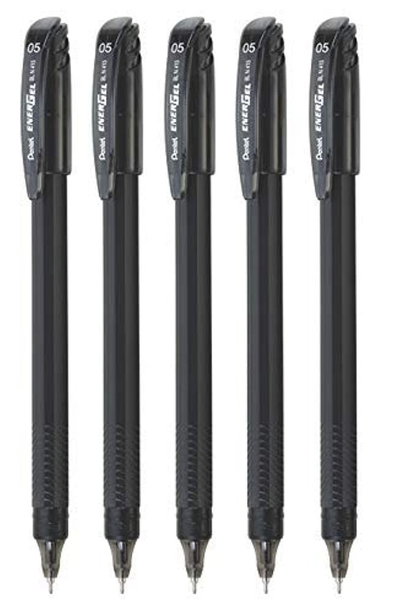 مجموعة أقلام جل رولر إينرجيل - عبوة من 5 (0.5 مم أسود)
