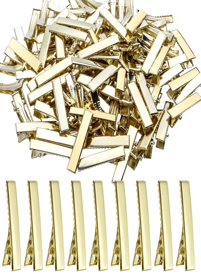 BronaGrand Flat Alligator Clips, 100pcs 3.2cm DIY Single Prong Metal Hair Clips Duckbill Hair Clips Blank Hair Slides for Crafts and Other Hair Accessories - Image 1