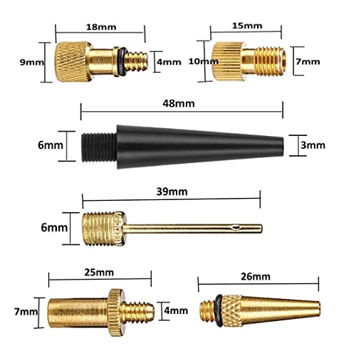 PinbWD 32PCS Premium Brass Valve Adapter, Bike Tire Valve Adapters, Ball Pump Needle, Adapters Kit as Inflation Devices and Accessories fit for Standard Pump or Air Compressor（Brass-32Pcs ） - Image 5