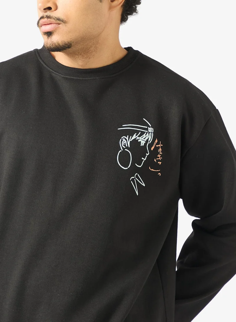 Seventy Five  Graphic Crew Neck Pullover Sweatshirt for Men | Best Price UAE
