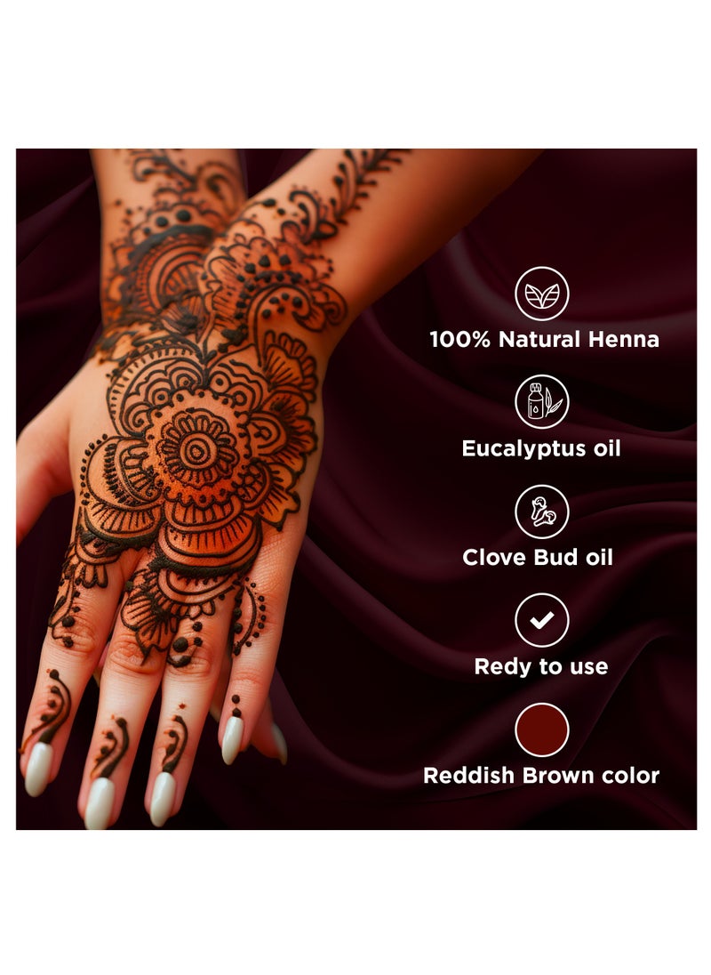 Neeta - Pack 12 - 100% Pure Henna Paste Cones, For Temporary Body Art Tattoo, For Festival Hand Tattoo Designing (12 Pieces Cone) - Image 1