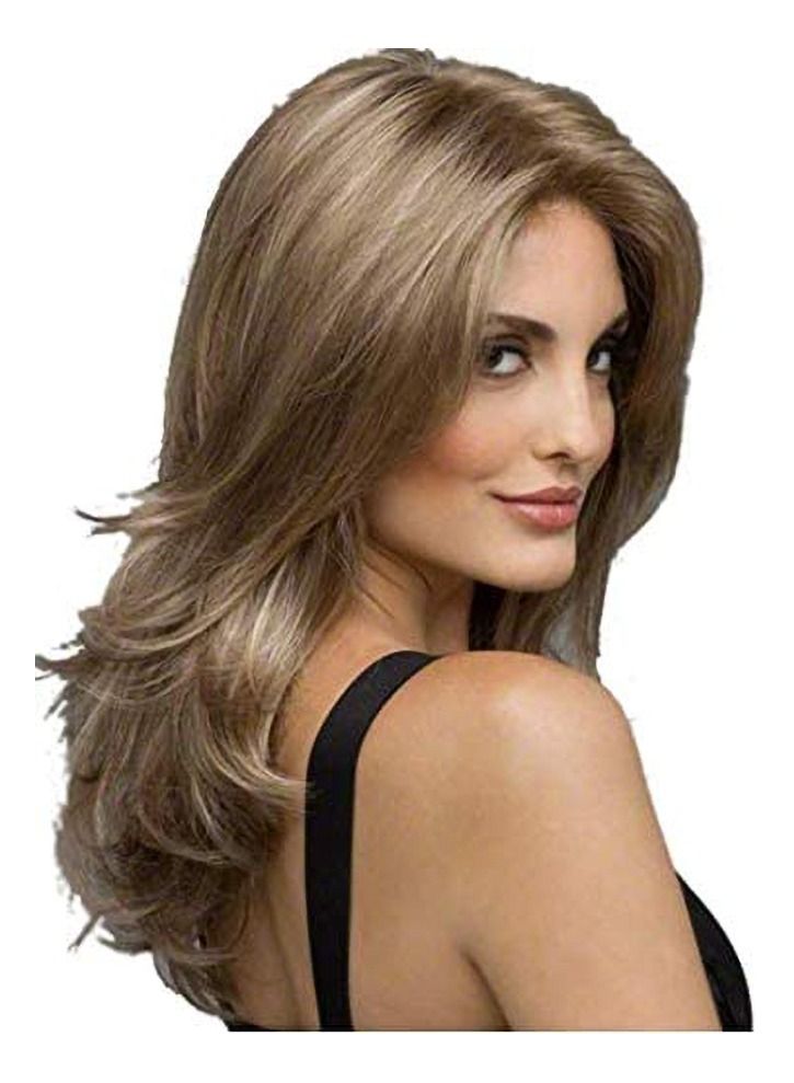 Estelle Fiber Heat Resistant Wig Natural Looking Curl Body Wave Straight Daily Use Synthetic Hair Replacement Wig For Fashion Women Brown 2 - Image 2