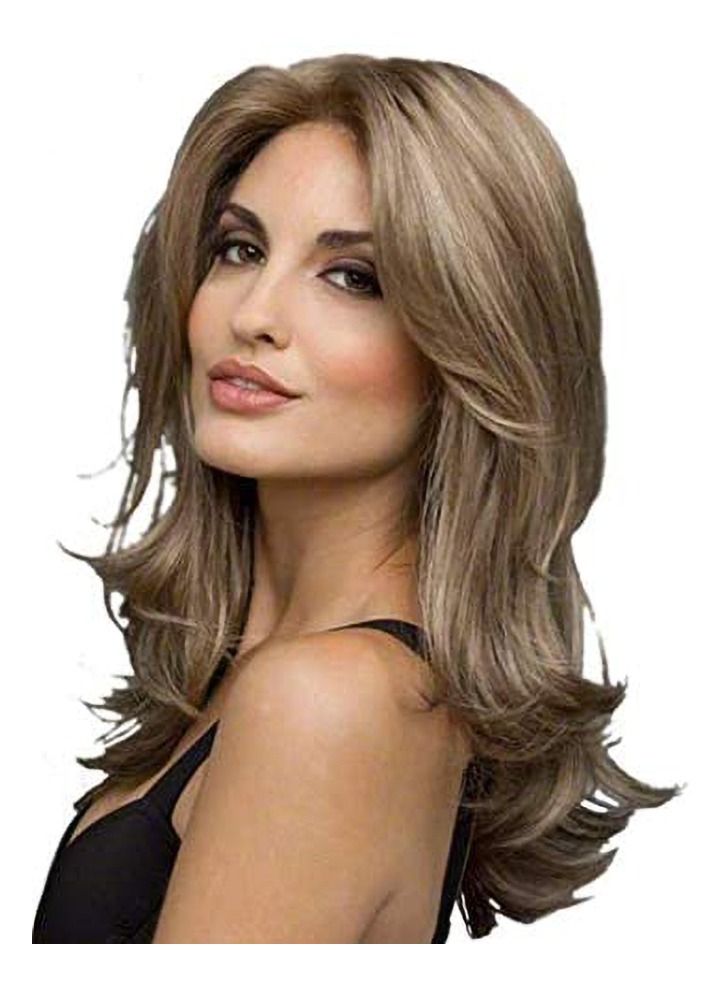 Estelle Fiber Heat Resistant Wig Natural Looking Curl Body Wave Straight Daily Use Synthetic Hair Replacement Wig For Fashion Women Brown 2 - Image 1