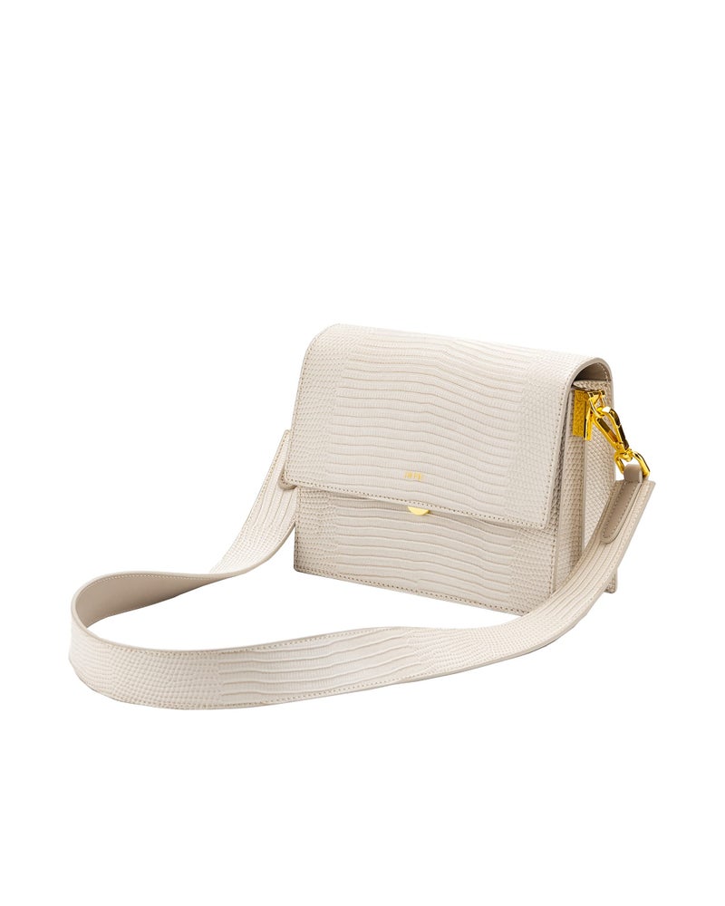 JW PEI Women's Mini Flap Crossbody - Ivory Lizard - Image 1