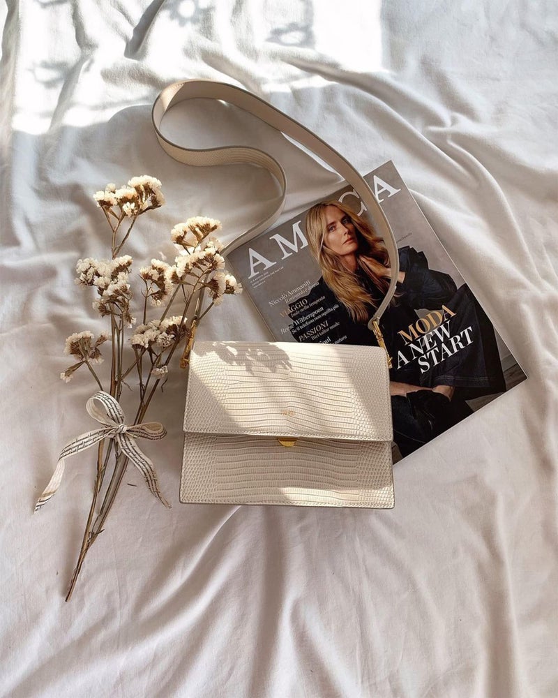 JW PEI Women's Mini Flap Crossbody - Ivory Lizard - Image 5