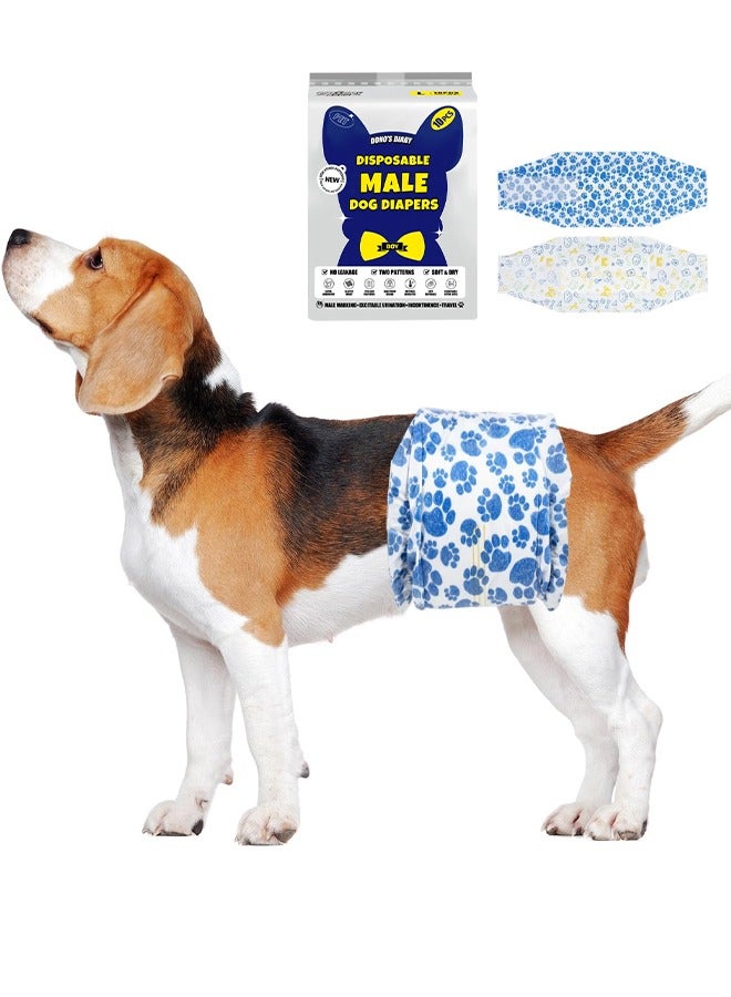 Occuwzz Disposable Dog Diapers Male 10pcs Adjustable Male Dog Wraps with Leak Proof Fit Puppy Diaper Liners Ultra Absorbent Doggie Diapers for Male Dogs Incontinence Excitable Urination - Image 4