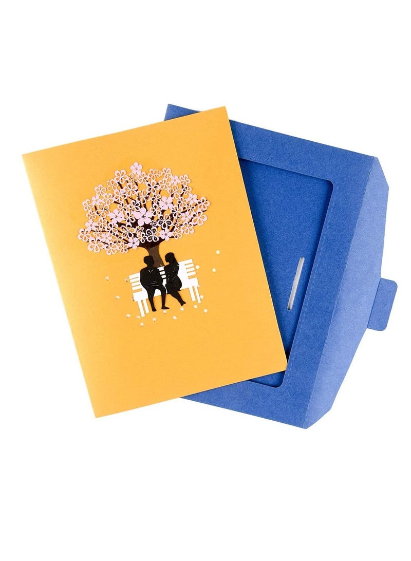 SOLARAE 3D Card, Pop Up Greeting Card Cherry Blossom Wedding Card, Anniversary Card, Birthday Card for Lover Wife Husband Girlfriend Mother Bride and Groom - Image 5