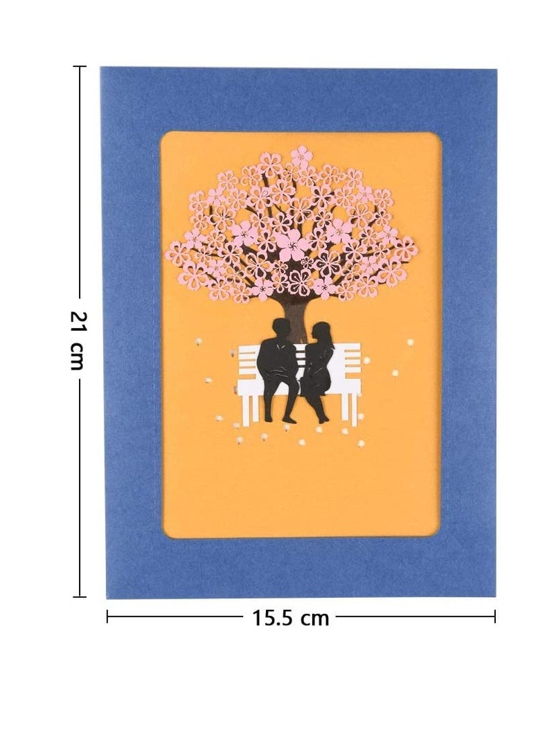 SOLARAE 3D Card, Pop Up Greeting Card Cherry Blossom Wedding Card, Anniversary Card, Birthday Card for Lover Wife Husband Girlfriend Mother Bride and Groom - Image 4
