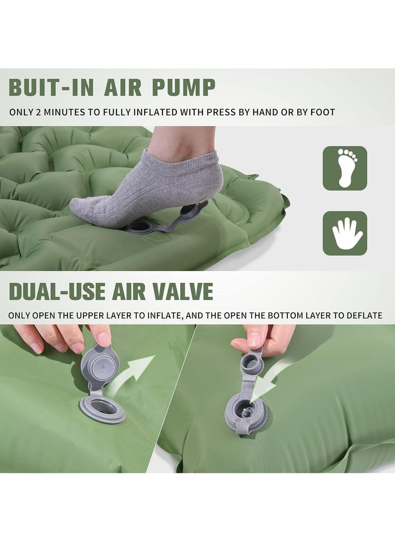 Generic Camping Sleeping Pad, Extra Thickness 10 CM Inflatable Sleeping Mat with Pillow Built-in Pump, Compact Ultralight Waterproof Camping Air Mattress for Backpacking, Hiking, Tent, Traveling  - Image 3