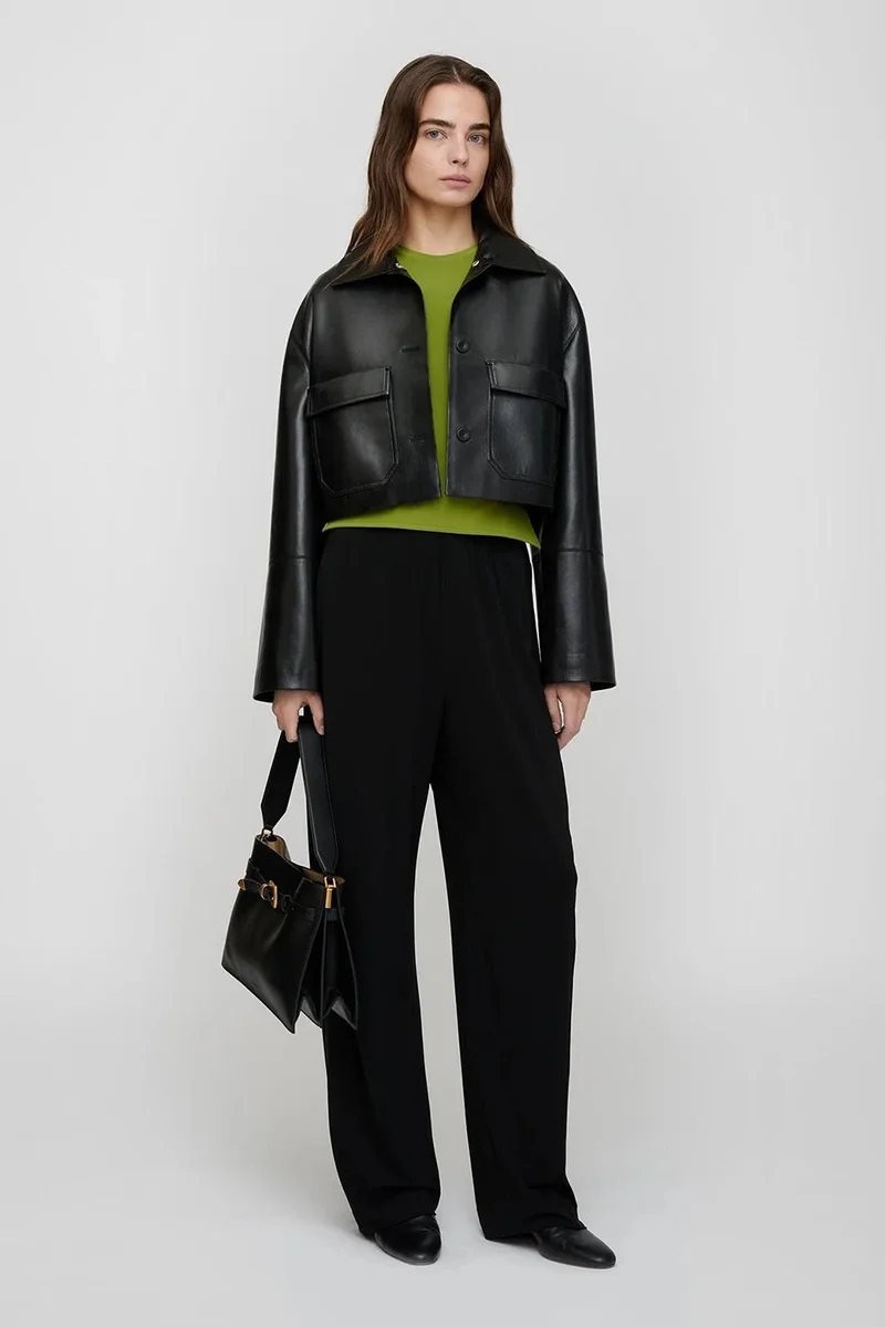 Nanushka OMOLARA Cropped Jacket With Removable Collar