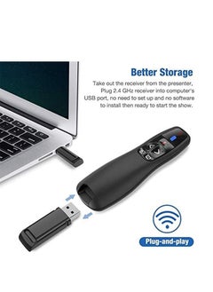 Generic Wireless Presenter Remote Controller R400 2.4GHz Wireless USB Presenter PowerPoint Red Laser Pen Pointer PPT Clicker for Presentation  - Image 4