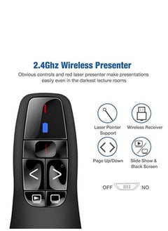 Generic Wireless Presenter Remote Controller R400 2.4GHz Wireless USB Presenter PowerPoint Red Laser Pen Pointer PPT Clicker for Presentation  - Image 2