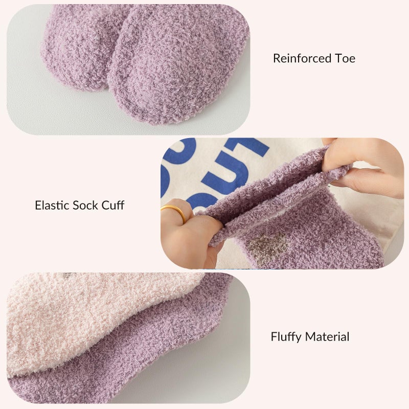 Pleneal Fuzzy Socks for Women, Soft Fluffy Socks Women, Winter Warm Slipper Sleeping Sock - Image 2