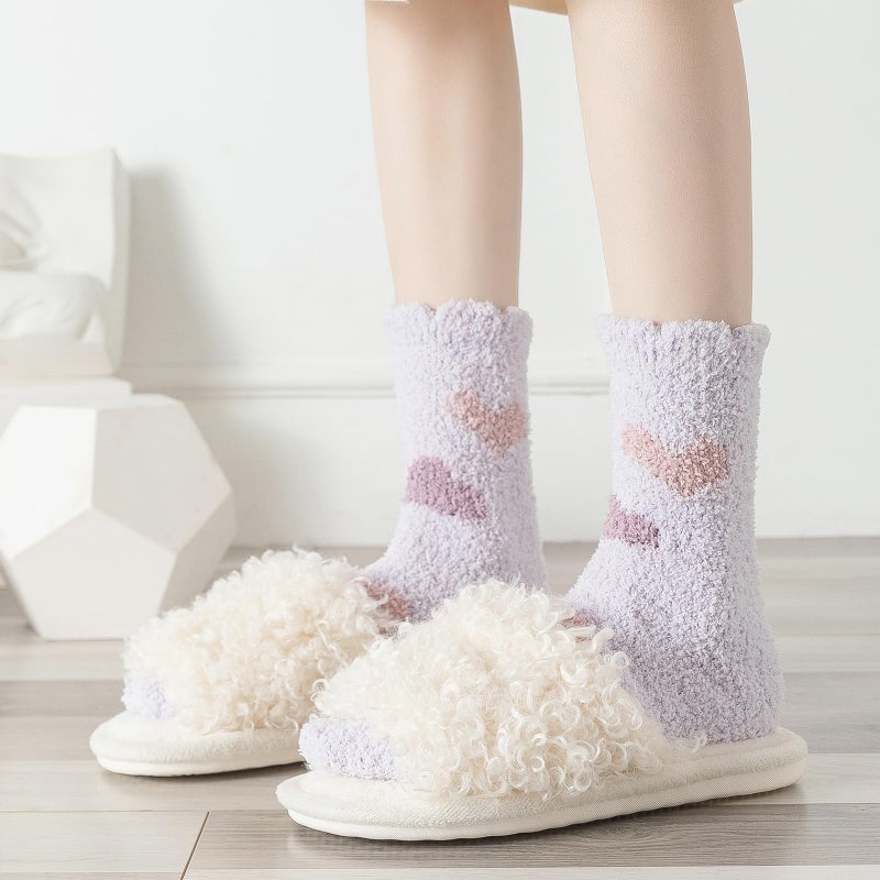 Pleneal Fuzzy Socks for Women, Soft Fluffy Socks Women, Winter Warm Slipper Sleeping Sock - Image 3