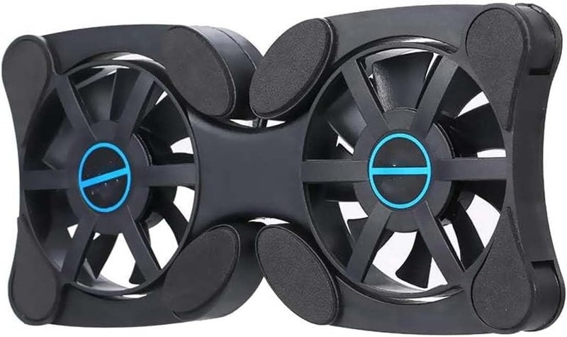 SWIUKPHE USB Laptop Cooling Pad, Dual Fan Cooler Stand with Adjustable Foldable Arms, Portable Lightweight Quiet Cooling Stand for 7-15 Inch Notebook PCs - Image 1
