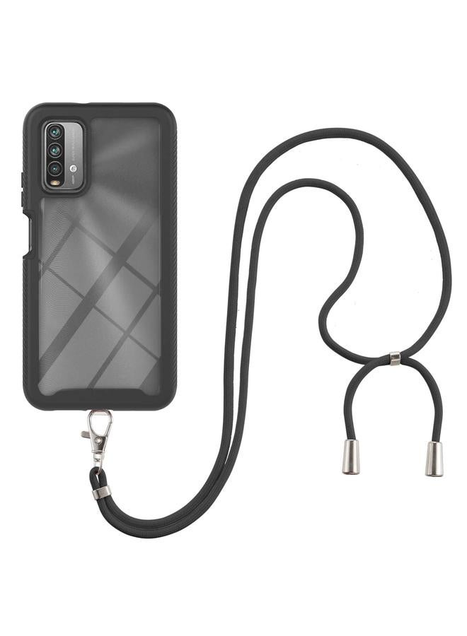 The Bros Case For Xiaomi Poco M3 / Redmi Note 9 4G / Redmi 9 Power / Redmi 9T Starry Sky Solid Color Series Shockproof PC + TPU Protective Case with Neck Strap