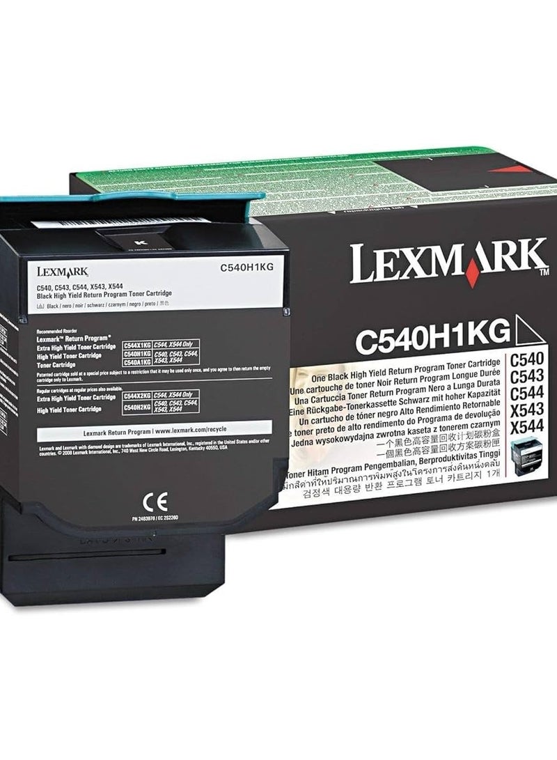 Lexmark LEXMARK C540/C543/C544/X54xx  Black High Yield Return Program Toner Cartridge 2500