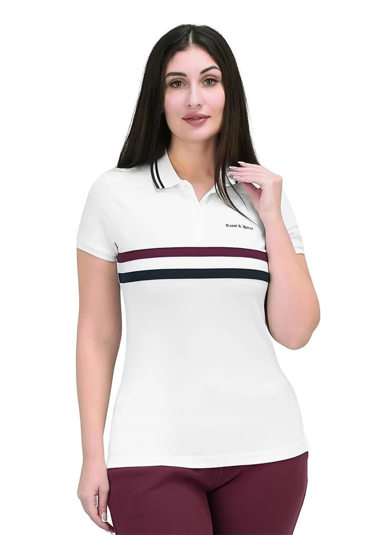 GIORDANO Women's Union Jack Polo Shirt - Cotton Lycra, Slim Fit