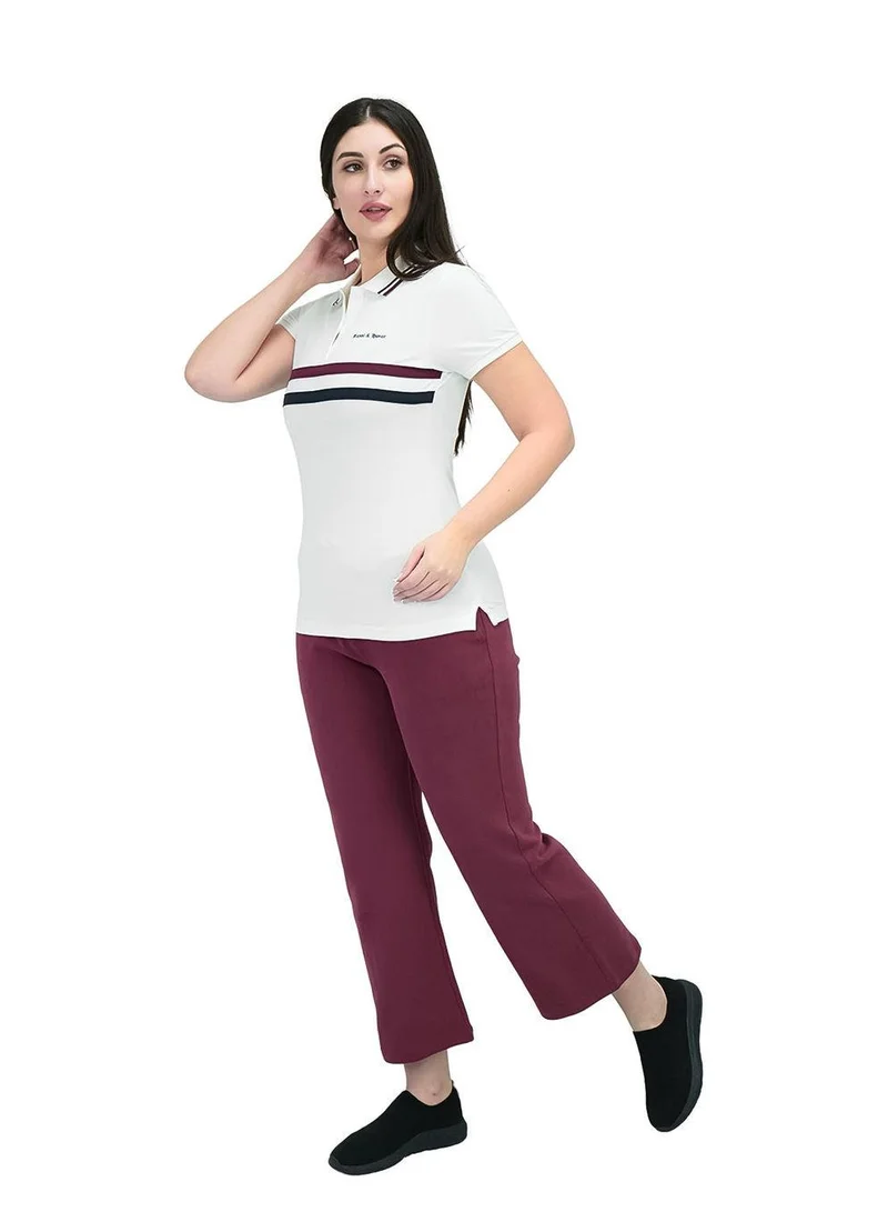 GIORDANO Women's Union Jack Polo Shirt - Cotton Lycra, Slim Fit