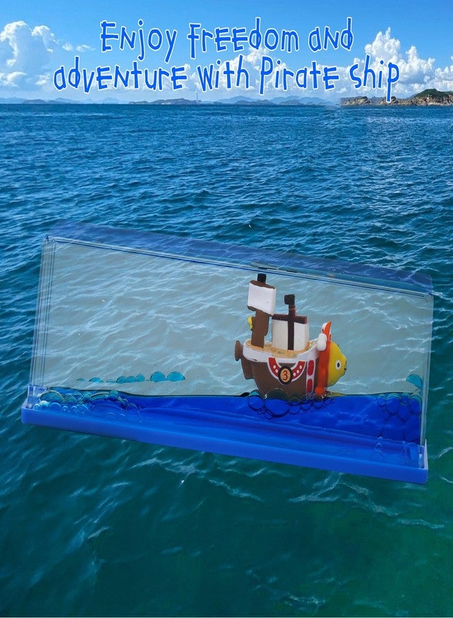 Honsheng Unsinkable Boat One Thousand Pirate Ship Piece Model Sunny Toys in a Bottle Box Acrylic Cruise Ship Fluid Drift Paperweight Desk for Decoration Boys Girls Gifts - Image 2