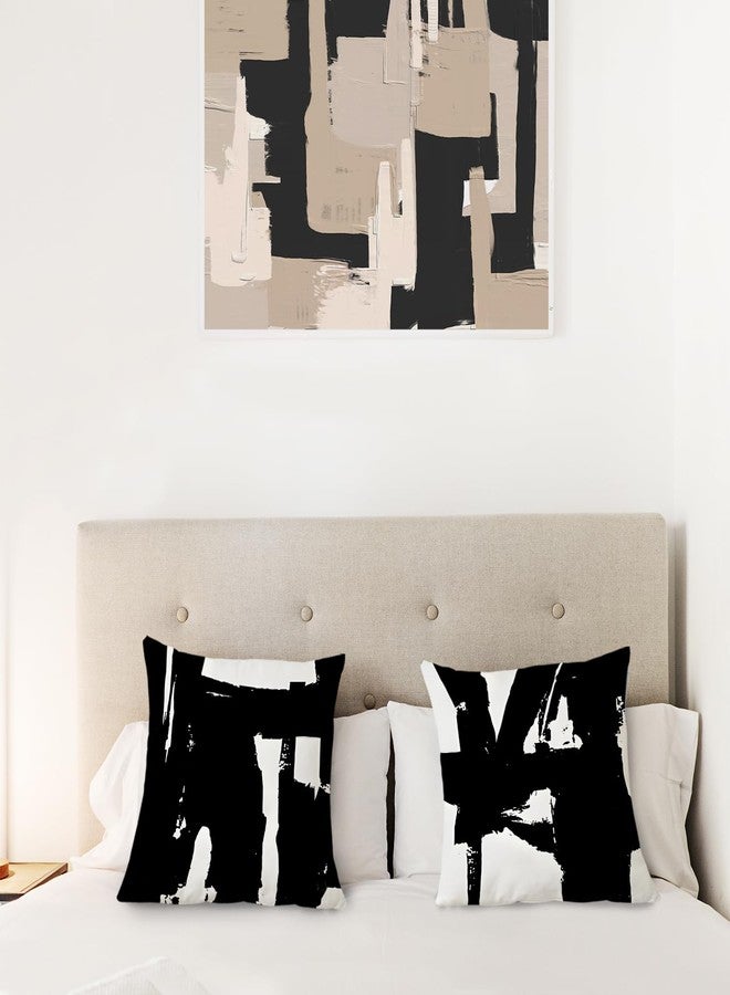 Supwhd Black and White Pillow Covers - 18x18 Decorative Pillows Set of 2 for Couch, Bed, Living Room - Image 4