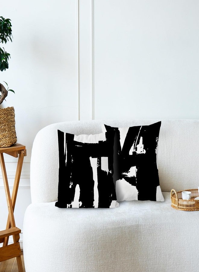 Supwhd Black and White Pillow Covers - 18x18 Decorative Pillows Set of 2 for Couch, Bed, Living Room - Image 3