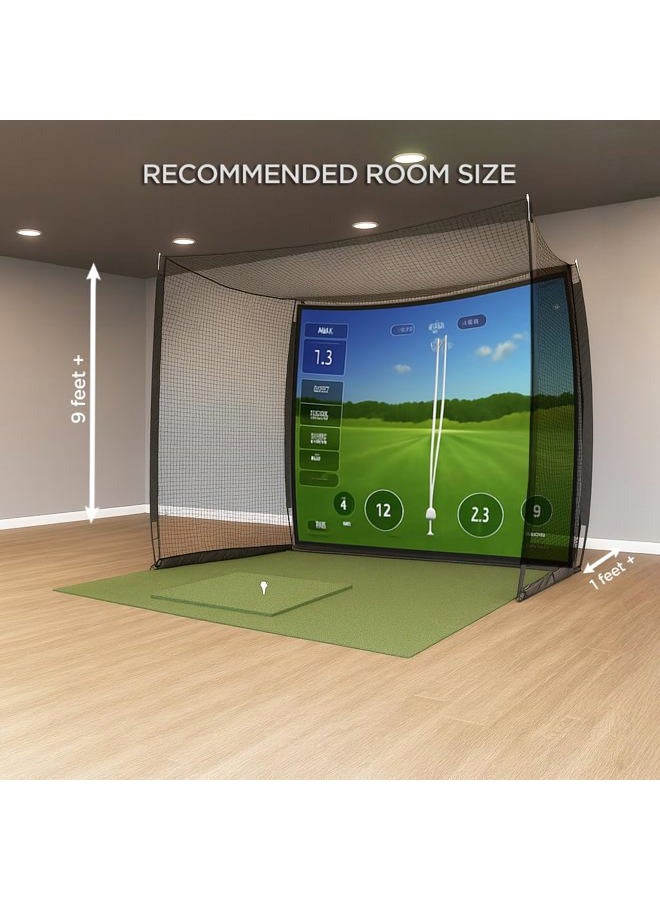 ZivPlay Golf Cage Net with Impact Screen 10 x 8 Ft Golf Hitting Cage with Side Enclosure and Top net to Practice with Simulator at Home Indoor Outdoor Backyard - Image 5