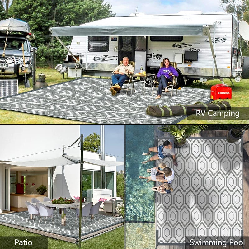 fifame Outdoor Camping Rugs, Rug Patios Clearance Plastic Straw Rug Weatherproof Reversible Mats, Large Floor Mat for Outdoors, RV, Patio, Backyard, Deck, Picnic, Beach, Trailer, Camping - Image 4