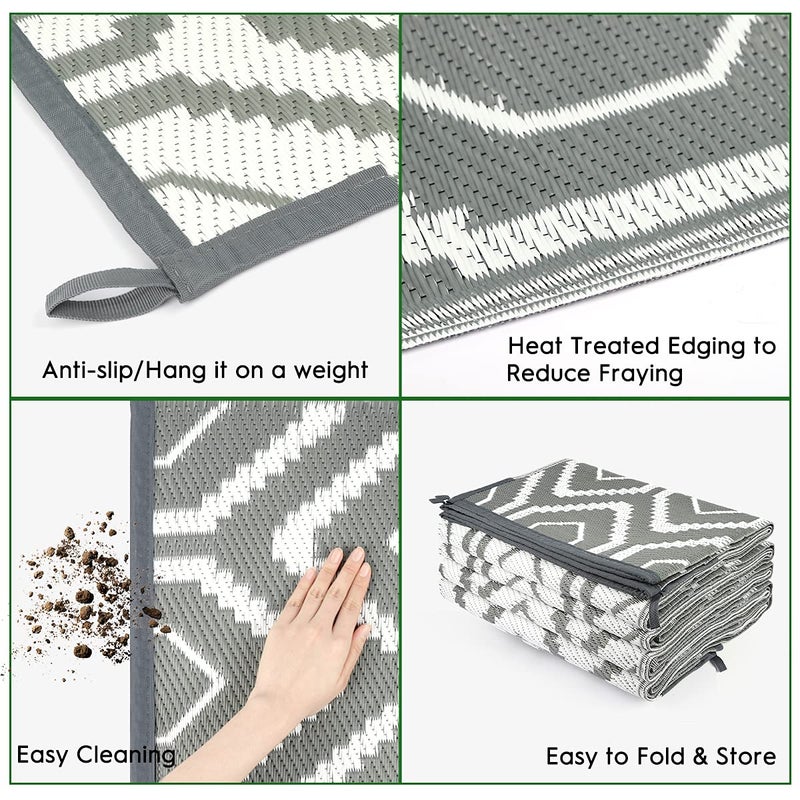fifame Outdoor Camping Rugs, Rug Patios Clearance Plastic Straw Rug Weatherproof Reversible Mats, Large Floor Mat for Outdoors, RV, Patio, Backyard, Deck, Picnic, Beach, Trailer, Camping - Image 3