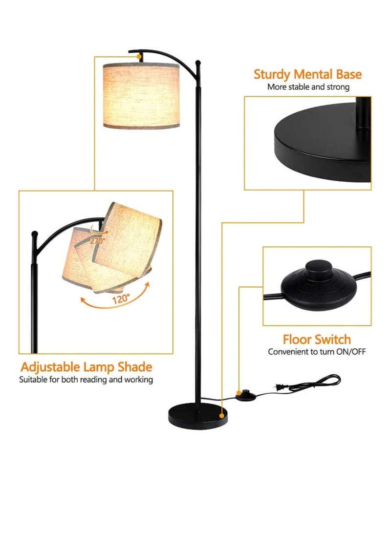 RION Floor Lamp with Remote Control 3 Color Temperatures, Long Lamp with Adjustable Linen Shade, Tall Lamps for Living Room, Bedroom, Office Classroom, Dorm Room, With Bulb - Image 5