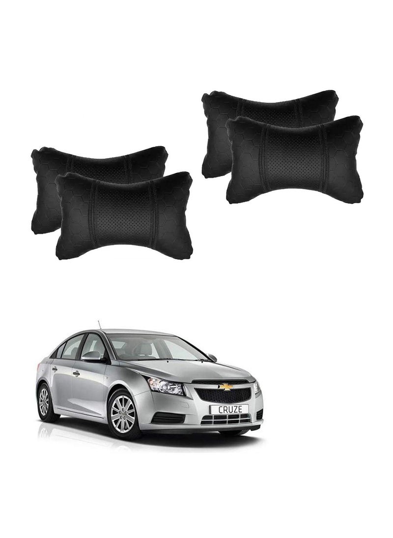 Adroitz Adroitz Black Leathertte Material Neck Rest Cushion in Football Design for Car Pair of 2_212  - Image 1