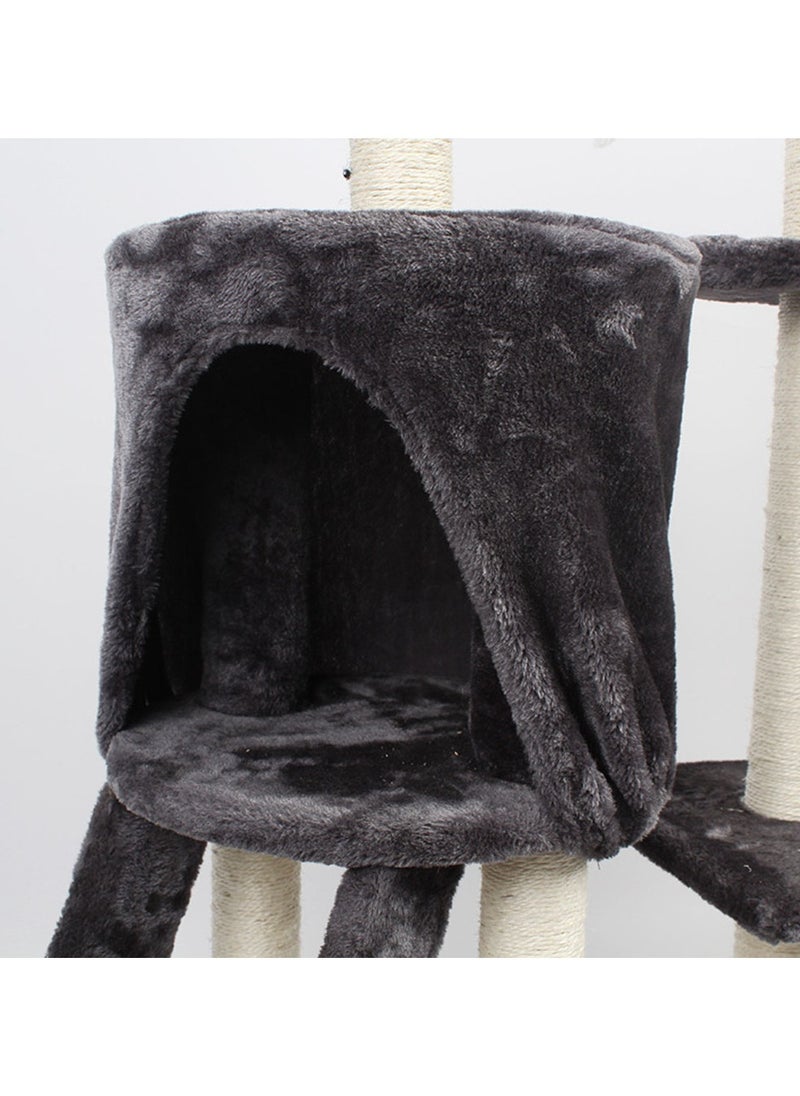 Multi -layer Cat Tree Cat Tower with a Cat Apartment with Staircase Hanging Baskets and Plush Toys Tall Cat Climbing Racks for Entertainment Rest