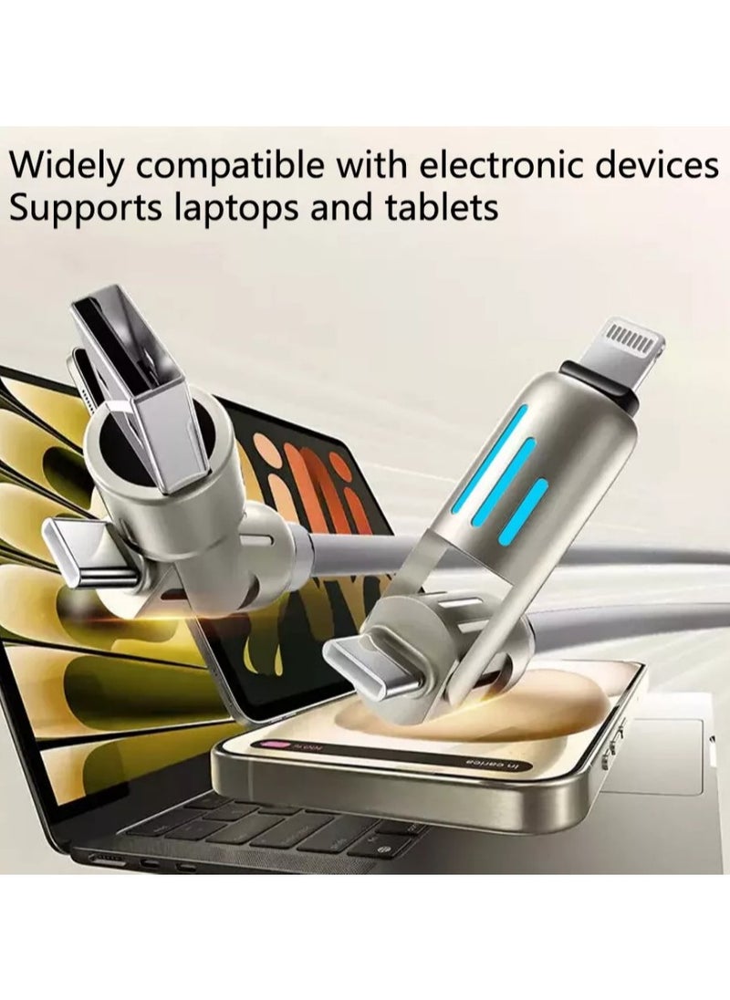 Generic - 4 in 1 Cable Supports Fast Data Transfer Fast Turbo USB Multi-use Charging Cable: Fast with A/C PD with Multi-Ports Compatible with iPhone, Android and Samsung Galaxy with Velcro Closure - Lightning Type C Cable Fast Charging 4 in 1 Charger Wire to Multi Type/A Port for iPhone iPad Samsung - Fast Charging Cable Compatible with iPhone 15 Pro Max, iPhone 14 Pro Max, Samsung Galaxy S24 Ultra, Oppo, Realme, Xiaomi and Infinix - Compatible with Models A16, A24, A25, A72, A55, A35 Note Series - Multi Cable Type C to Type C - Type C to Lightning - Type C to Type A - Lightning to Type A - Supports Transferring Files, Photos and Data from One Phone to Another Type C to Type C (Multiple Colors) - Image 1