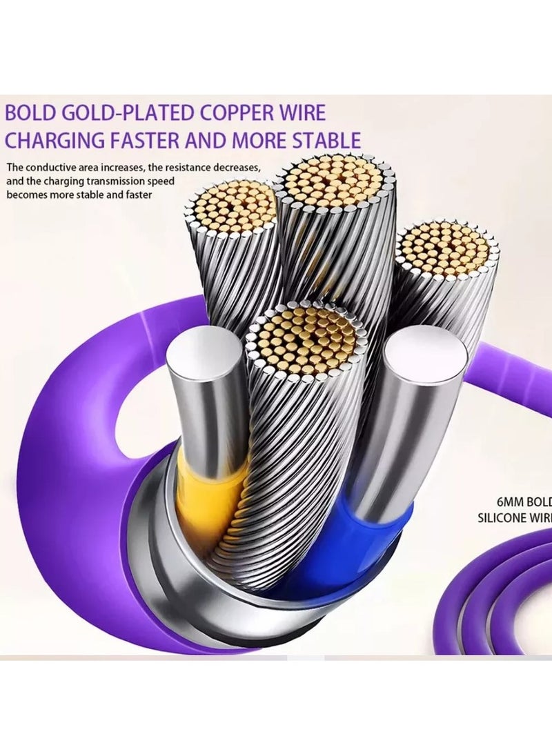 Generic - 4 in 1 Cable Supports Fast Data Transfer Fast Turbo USB Multi-use Charging Cable: Fast with A/C PD with Multi-Ports Compatible with iPhone, Android and Samsung Galaxy with Velcro Closure - Lightning Type C Cable Fast Charging 4 in 1 Charger Wire to Multi Type/A Port for iPhone iPad Samsung - Fast Charging Cable Compatible with iPhone 15 Pro Max, iPhone 14 Pro Max, Samsung Galaxy S24 Ultra, Oppo, Realme, Xiaomi and Infinix - Compatible with Models A16, A24, A25, A72, A55, A35 Note Series - Multi Cable Type C to Type C - Type C to Lightning - Type C to Type A - Lightning to Type A - Supports Transferring Files, Photos and Data from One Phone to Another Type C to Type C (Multiple Colors) - Image 1