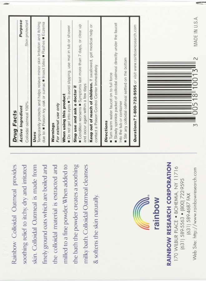 Rainbow Research حمام الشوفان الغروي من رينبو ريسيرش، 1.5 أونصة - Image 2