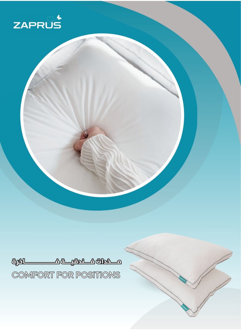 Zaprus Zaprus Orignal 75x50 cm Pillows 1200g Down Alternative Soft Cooling Comfort Anti-Allegy Hotel Quality Bed Pillow for Supportive and Deep Sleep (Double Grey Brim)  - Image 4