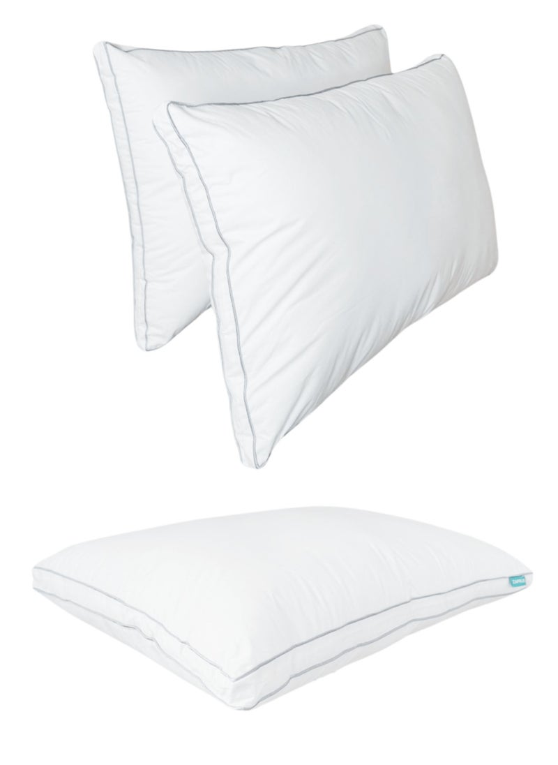 Zaprus Zaprus Orignal 75x50 cm Pillows 1200g Down Alternative Soft Cooling Comfort Anti-Allegy Hotel Quality Bed Pillow for Supportive and Deep Sleep (Double Grey Brim)  - Image 1