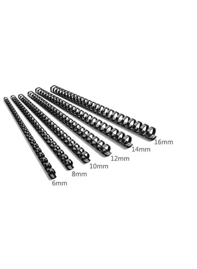 Kalon 12MM Plastic Spiral Binding Ring Black 21 holes Plastic comb binder Ring For Book and Notebook, Office & School Pack Of 100Pcs  - Image 2