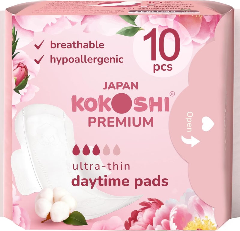 Kokoshi Premium Sanitary Pads for Women – 245mm, 8 Count | Ultra-Soft, Hypoallergenic, Ultra-Thin, High Absorbency | Day Use Pads for Comfort & Freshness - Image 1