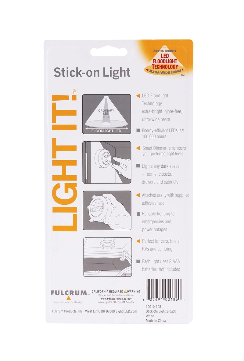 LIGHT IT! من فولكروم، 30010-308 ضوء لاصق، أبيض، عبوة 3 - Image 3