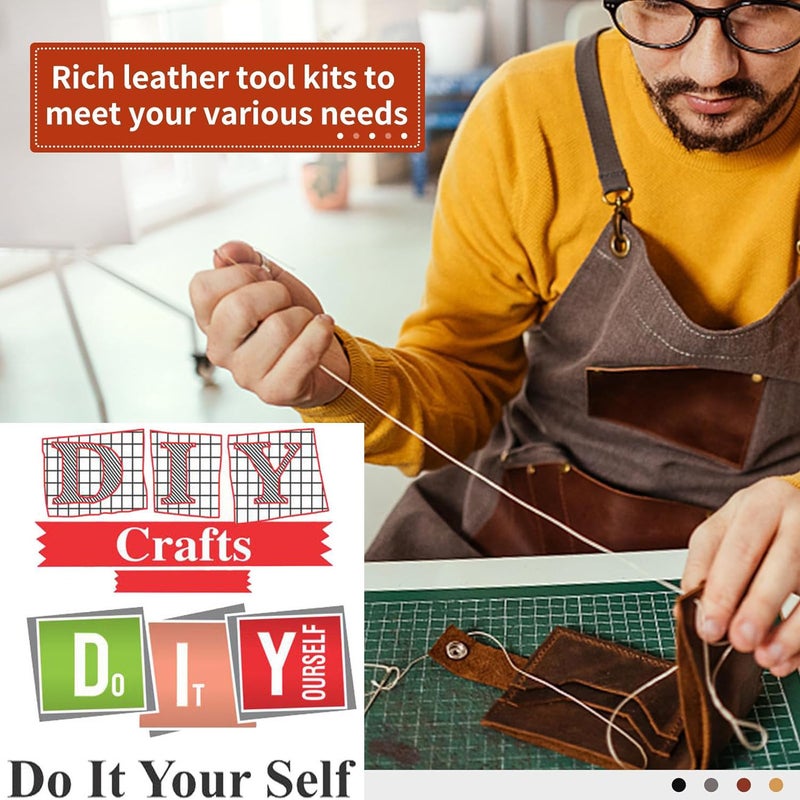 DIY Crafts Canvas Leather Craft Drift Centre and Leather Punch Set Multicolour Other Leather Accessories for Handmade Leather Sewing Tools Shoe and Leather Work and Repair Pack Of 2 Kits - Image 3