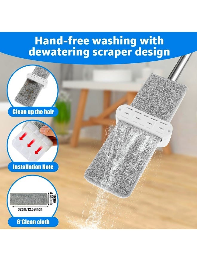 Chase Up 2024 New Lazy Person's Self-Washing Mop - 360° Rotatable Flat Cleaning Tool for Wet & Dry Use, Hands-Free Microfiber Floor/Hardwood Cleaner (with 4 Pads) - Image 4