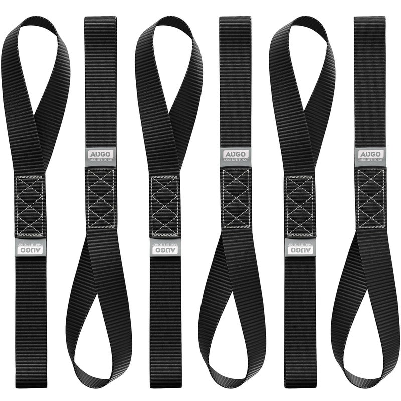 AUGO Heavy Duty Soft Loops Pack of 615 x 17 Tie Down Anchor Straps for Use wRatchet Strap Hooks 3000Lb Load Capacity 10000Lb Break Strength Great for Motorcycle Bike Roof Rack Etc - Image 3