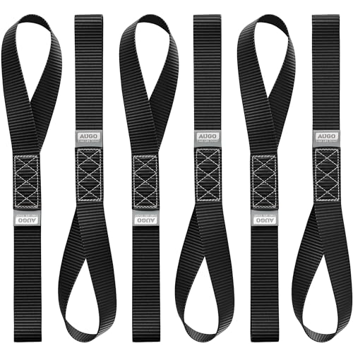 AUGO Heavy Duty Soft Loops Pack of 615 x 17 Tie Down Anchor Straps for Use wRatchet Strap Hooks 3000Lb Load Capacity 10000Lb Break Strength Great for Motorcycle Bike Roof Rack Etc - Image 1