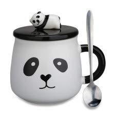 BIG CART Panda Mug with 3D HandPainted Lid and Spoon Funny Ceramic Panda Coffee Mug Tea Cup for Panda Lovers Women Boy and GirlsMulti Color 2 - Image 4