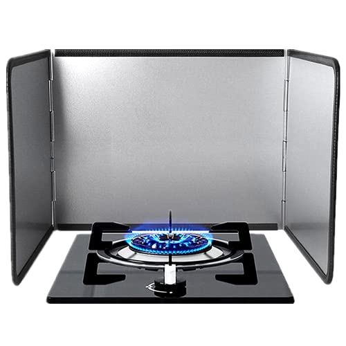 KOBSAINF 3 Sided Splatter Guard,Foldable Stainless Steel Oil Splatter Screens for Frying,Oil Splash Insulation Board,Nonstick Oil Splatter Guard Stove Heat Insulation Board for Cooking - Image 1