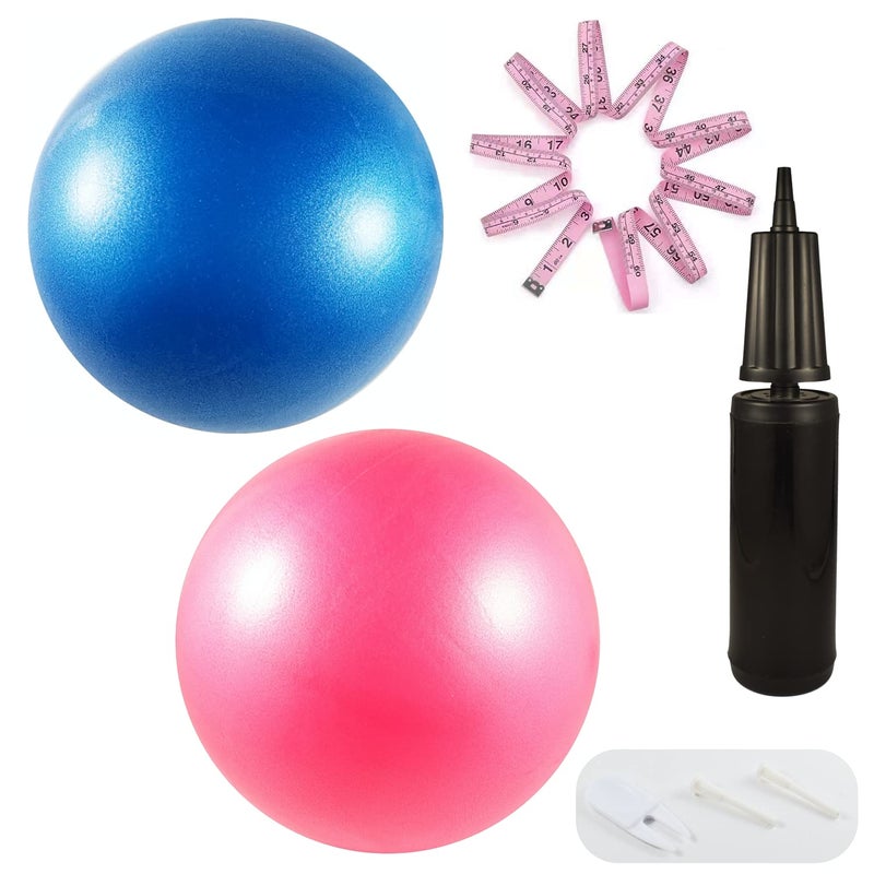 BATDIYOW 2 PCS Exercise Balls Kit with Hand Pump Mini Small Yoga Ball 8 inch for Yoga Pilates Body Balance - Image 1